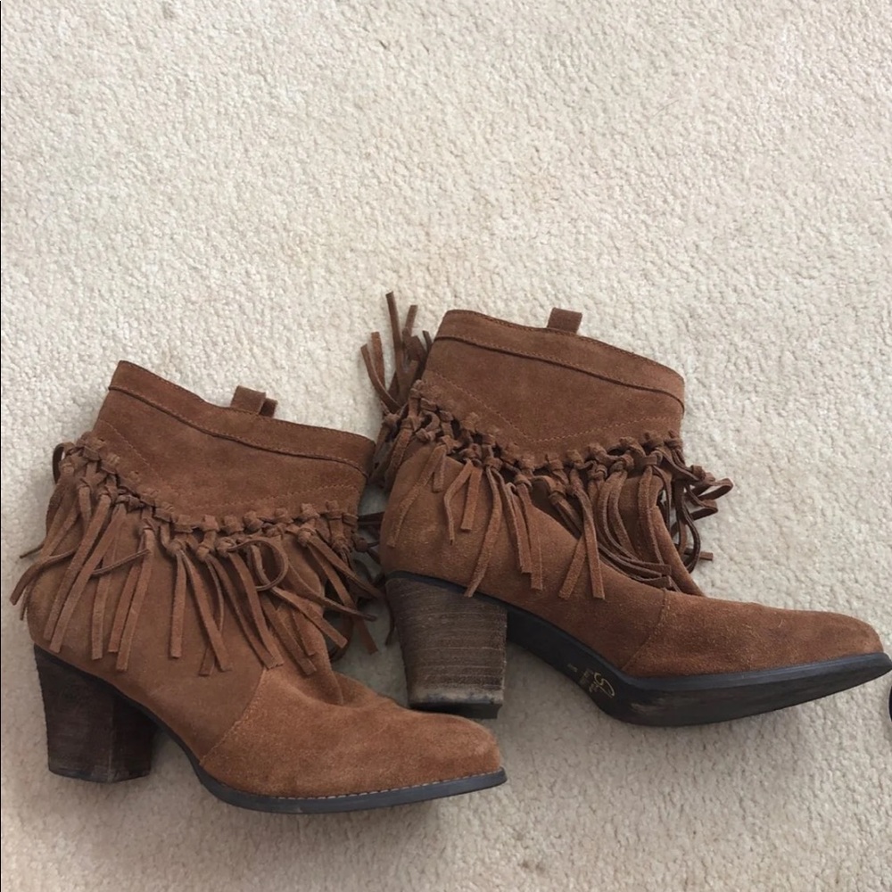 Sbicca Fringe Booties
